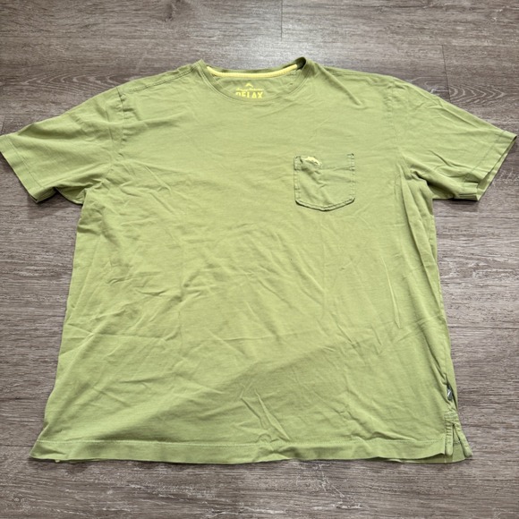 Tommy Bahama Shirt Mens Large Green Pocket Tee Logo Minimal Pima Cotton Casual - Picture 1 of 9